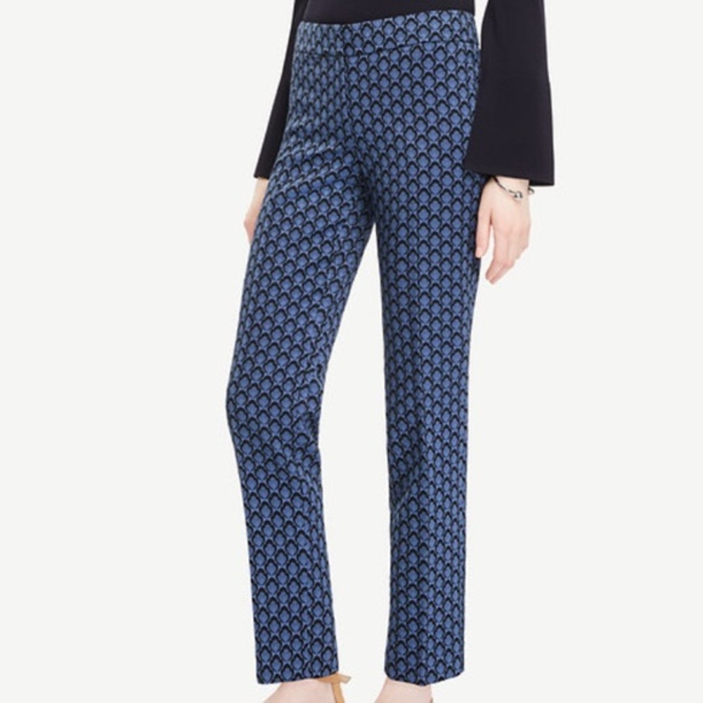 Ann Taylor Jaquard Print Devin Fit Pants